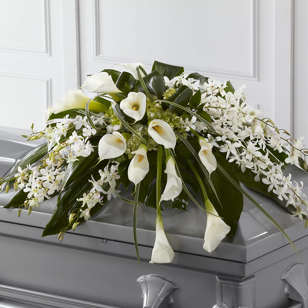Angel Wings Casket Spray – Loose Leaf Florist, Austin TX