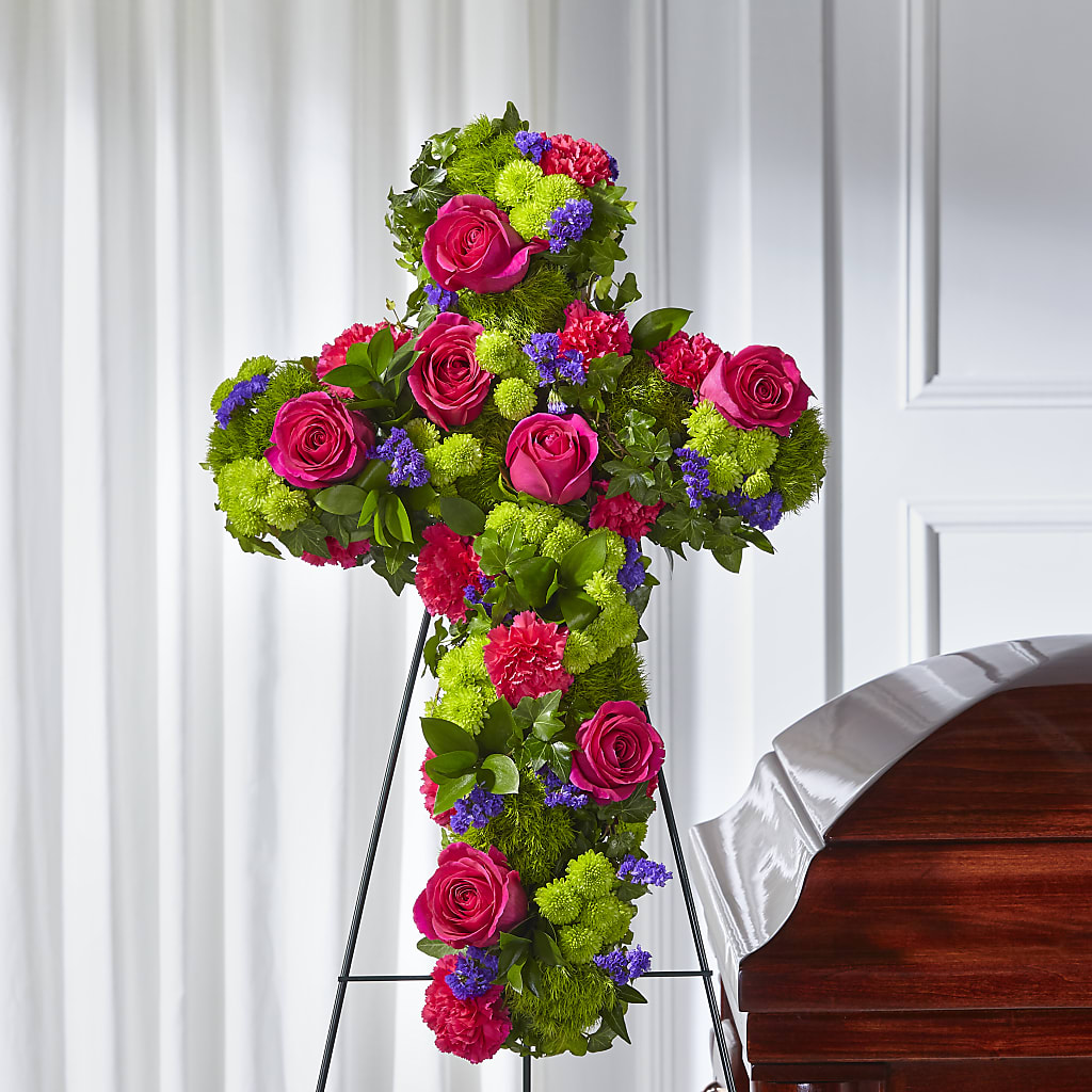 Tribute Rose Floral Cross – Loose Leaf Florist, Austin TX