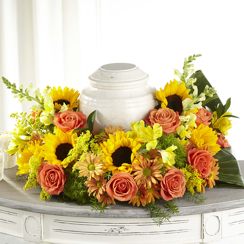 Faithful Sunflower Cremation Adornment – Loose Leaf Florist, Austin TX