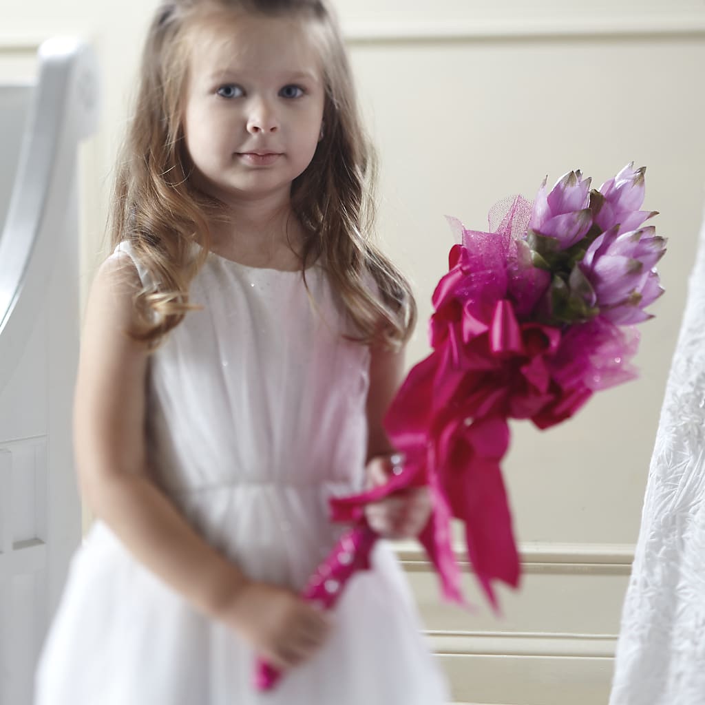 Sparkle Pink Flower Girl Bouquet – Loose Leaf Florist, Austin TX
