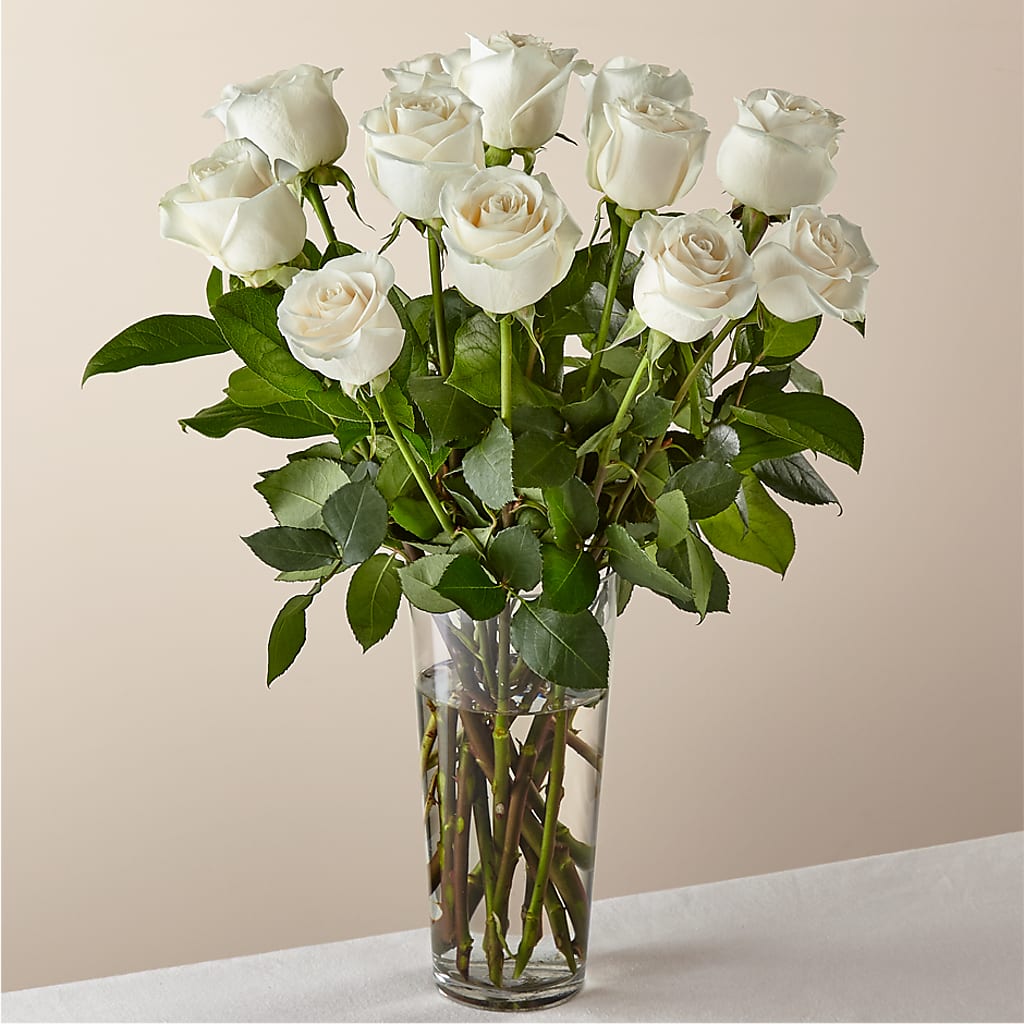 Long Stem White Rose Bouquet –  Loose Leaf Florist, Austin TX