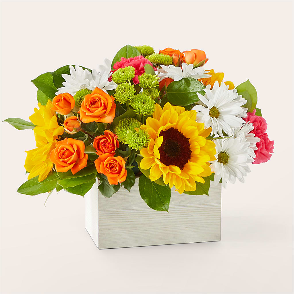 Sun-drenched Blooms Box Bouquet –  Loose Leaf Florist, Austin TX