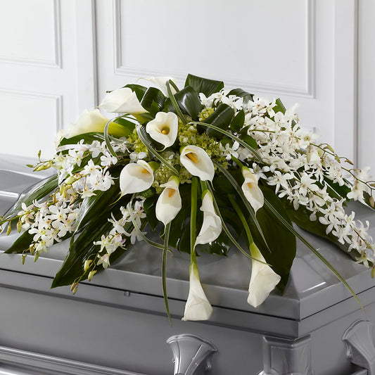 Angel Wings Casket Spray –  Loose Leaf Florist, Austin TX