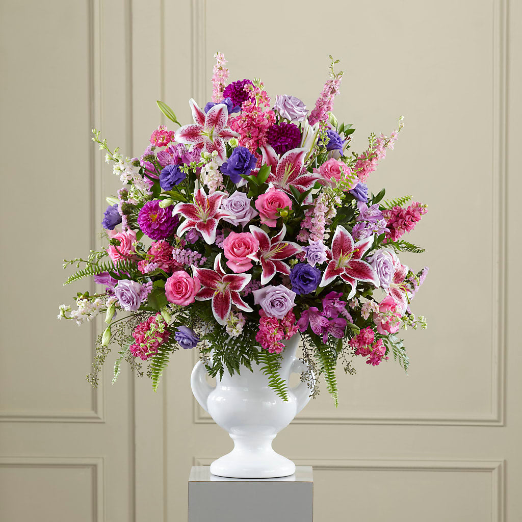 Peaceful Tribute Arrangement –  Loose Leaf Florist, Austin TX
