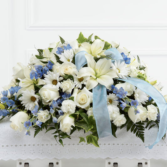 Tender Treasure Casket Spray –  Loose Leaf Florist, Austin TX