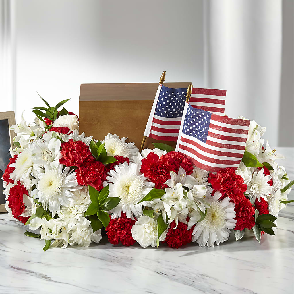 Spirit of Patriotism Cremation Adornment –  Loose Leaf Florist, Austin TX