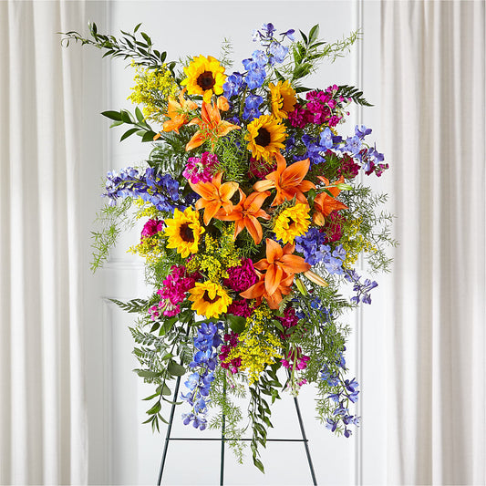Sunlit Memories Standing Spray (Standard) –  Loose Leaf Florist, Austin TX
