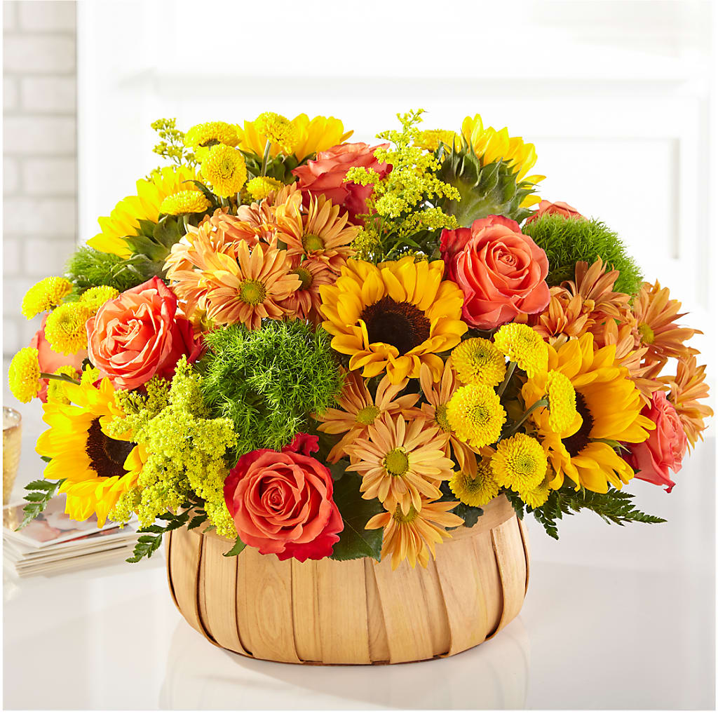 Harvest Sunflower Basket –  Loose Leaf Florist, Austin TX