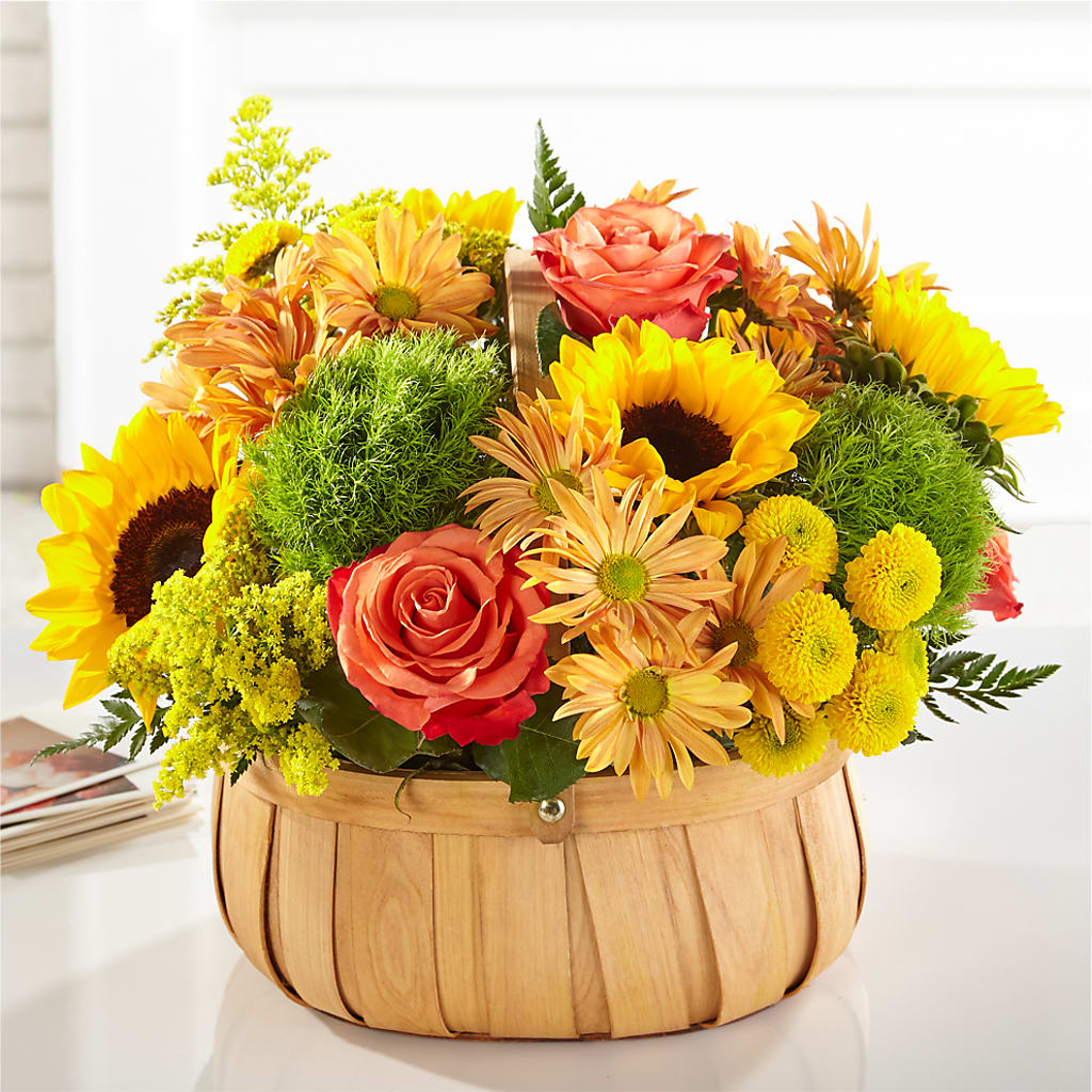 Harvest Sunflower Basket –  Loose Leaf Florist, Austin TX