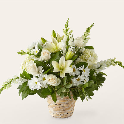 Ivory Elegance Floral Basket –  Loose Leaf Florist, Austin TX