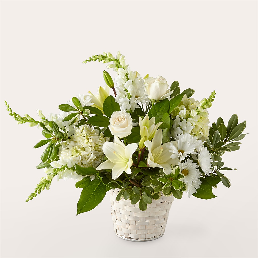 Ivory Elegance Floral Basket –  Loose Leaf Florist, Austin TX