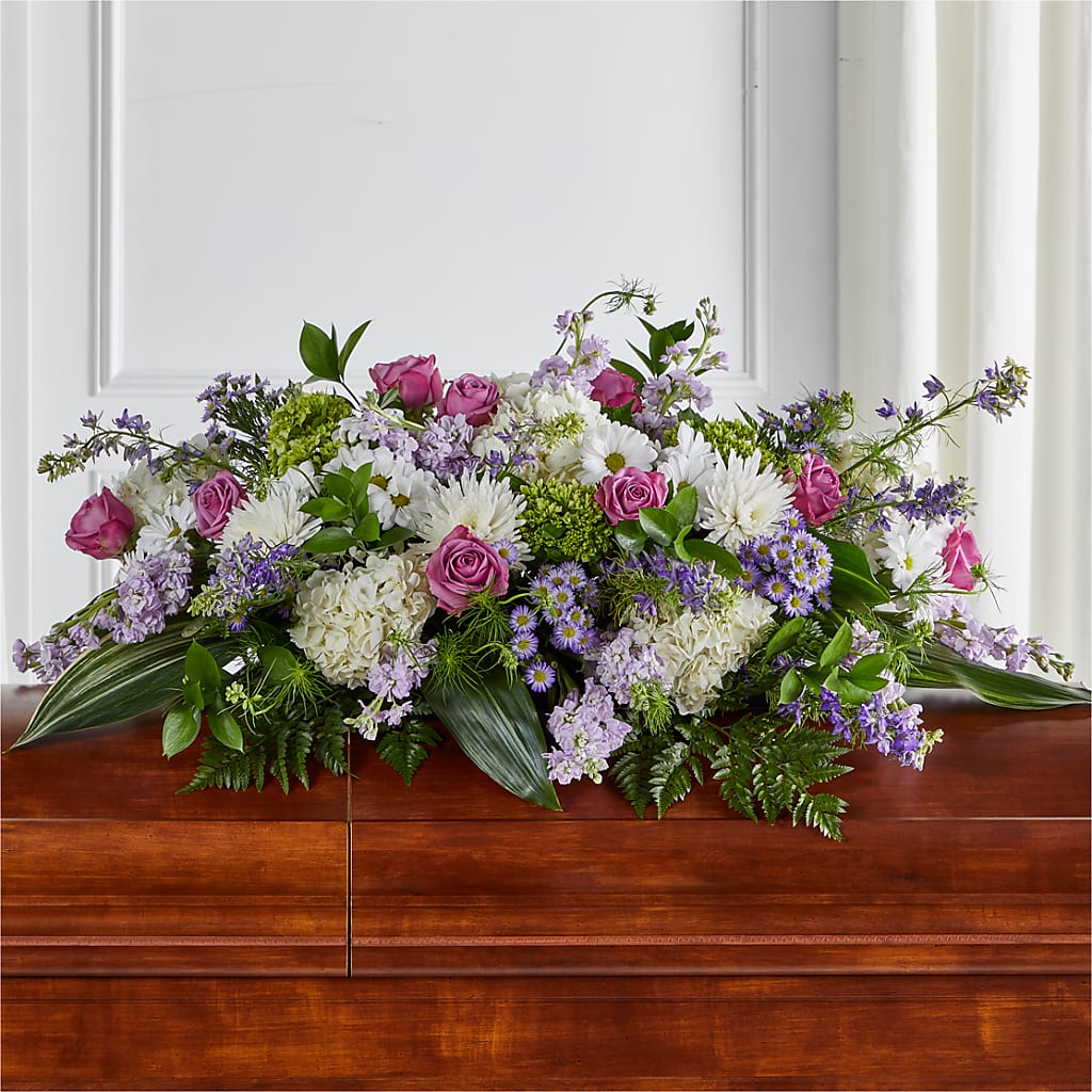 Meadows of Serenity Casket Spray –  Loose Leaf Florist, Austin TX