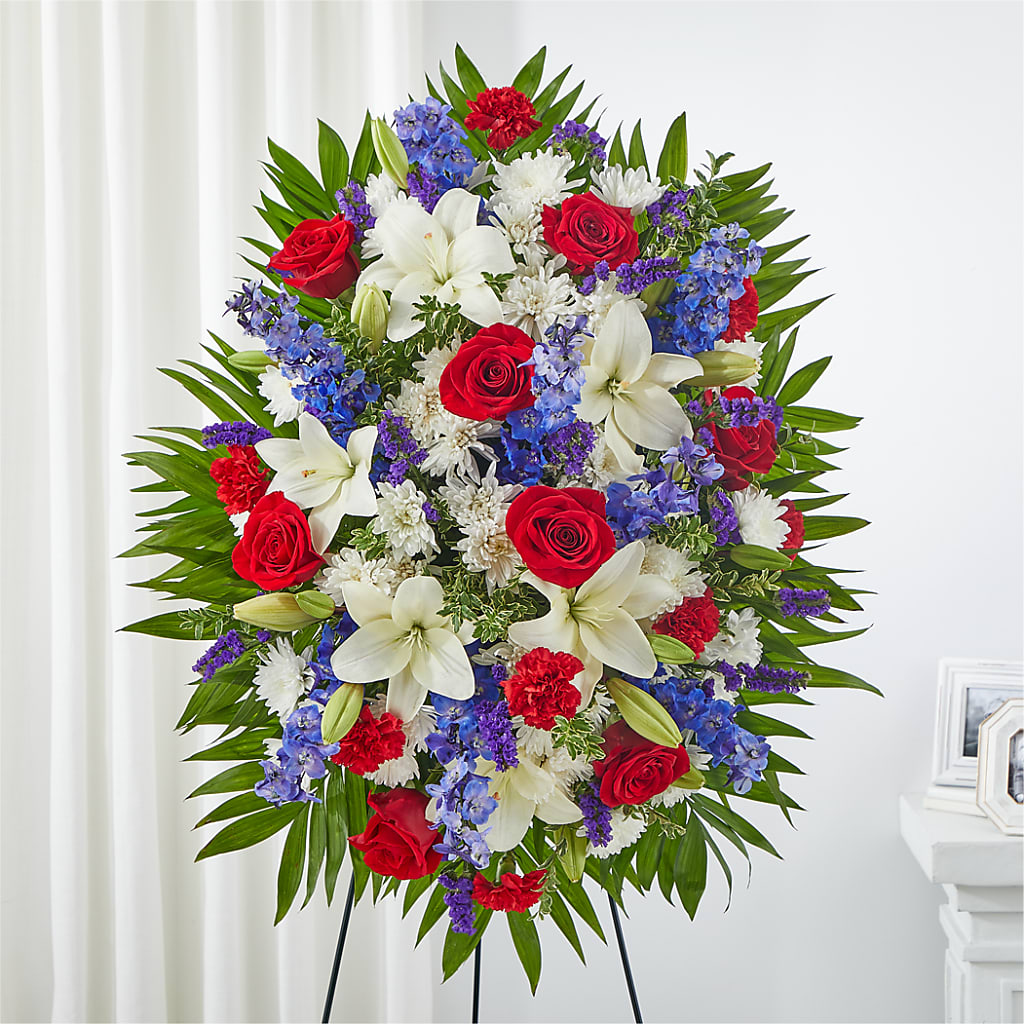 Cherished Service Standing Spray –  Loose Leaf Florist, Austin TX