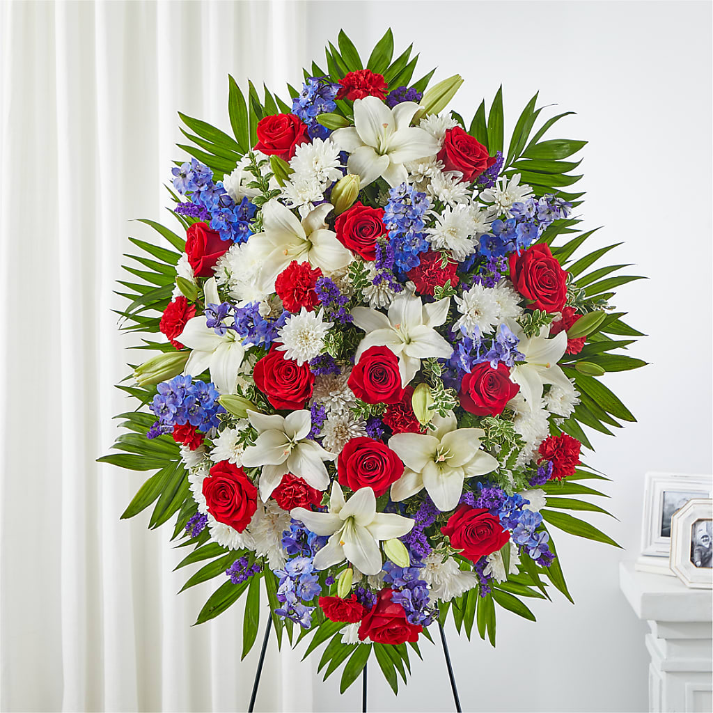 Cherished Service Standing Spray –  Loose Leaf Florist, Austin TX