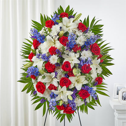 Cherished Service Standing Spray –  Loose Leaf Florist, Austin TX