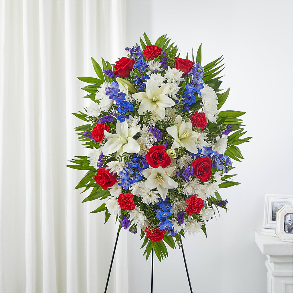 Cherished Service Standing Spray –  Loose Leaf Florist, Austin TX