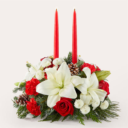 Seasonal Festivities Centerpiece –  Loose Leaf Florist, Austin TX