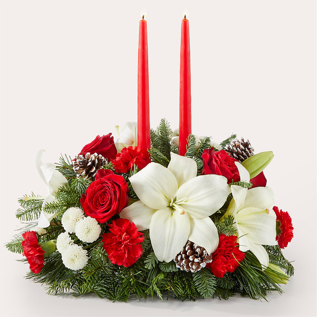Seasonal Festivities Centerpiece –  Loose Leaf Florist, Austin TX