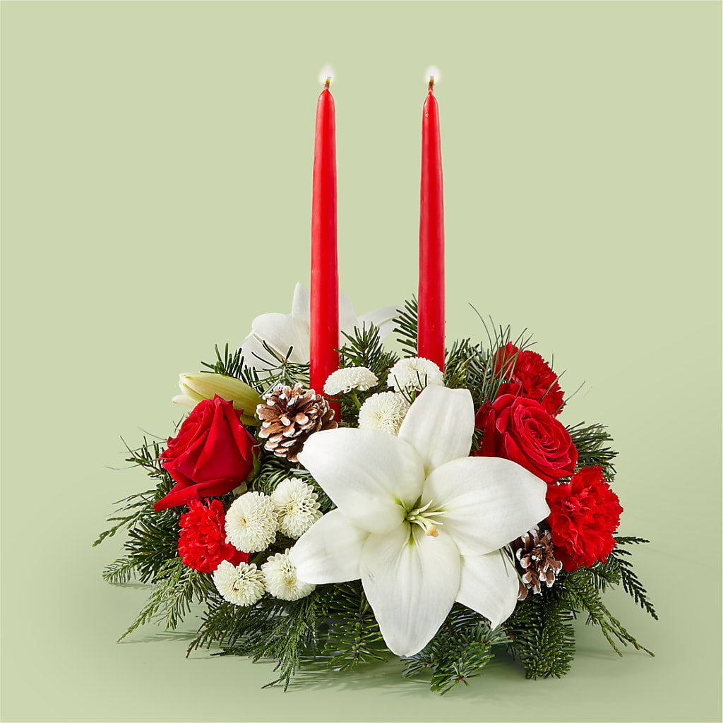 Seasonal Festivities Centerpiece –  Loose Leaf Florist, Austin TX