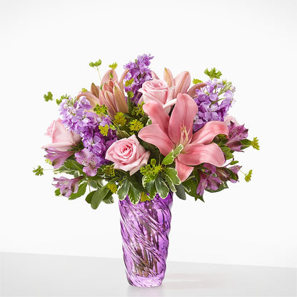 Precious Petals Bouquet with Luxe Swirl Vase –  Loose Leaf Florist, Austin TX