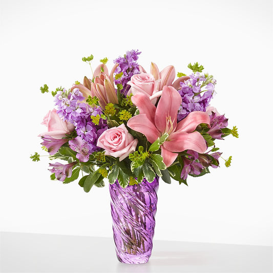 Precious Petals Bouquet with Luxe Swirl Vase –  Loose Leaf Florist, Austin TX