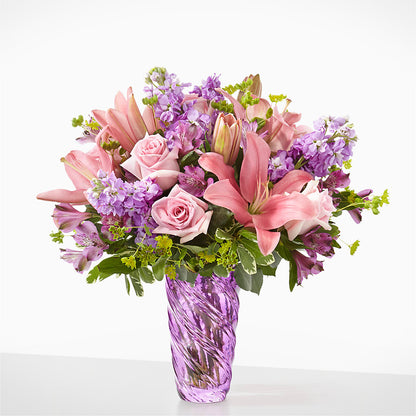 Precious Petals Bouquet with Luxe Swirl Vase –  Loose Leaf Florist, Austin TX
