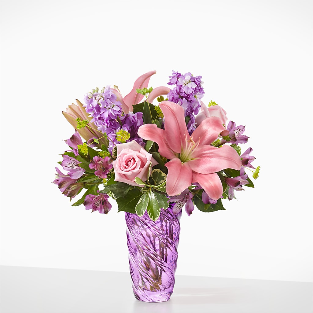 Precious Petals Bouquet with Luxe Swirl Vase –  Loose Leaf Florist, Austin TX