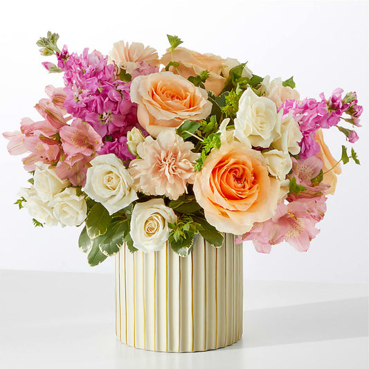 Paradise Bouquet with Ivory Vase –  Loose Leaf Florist, Austin TX