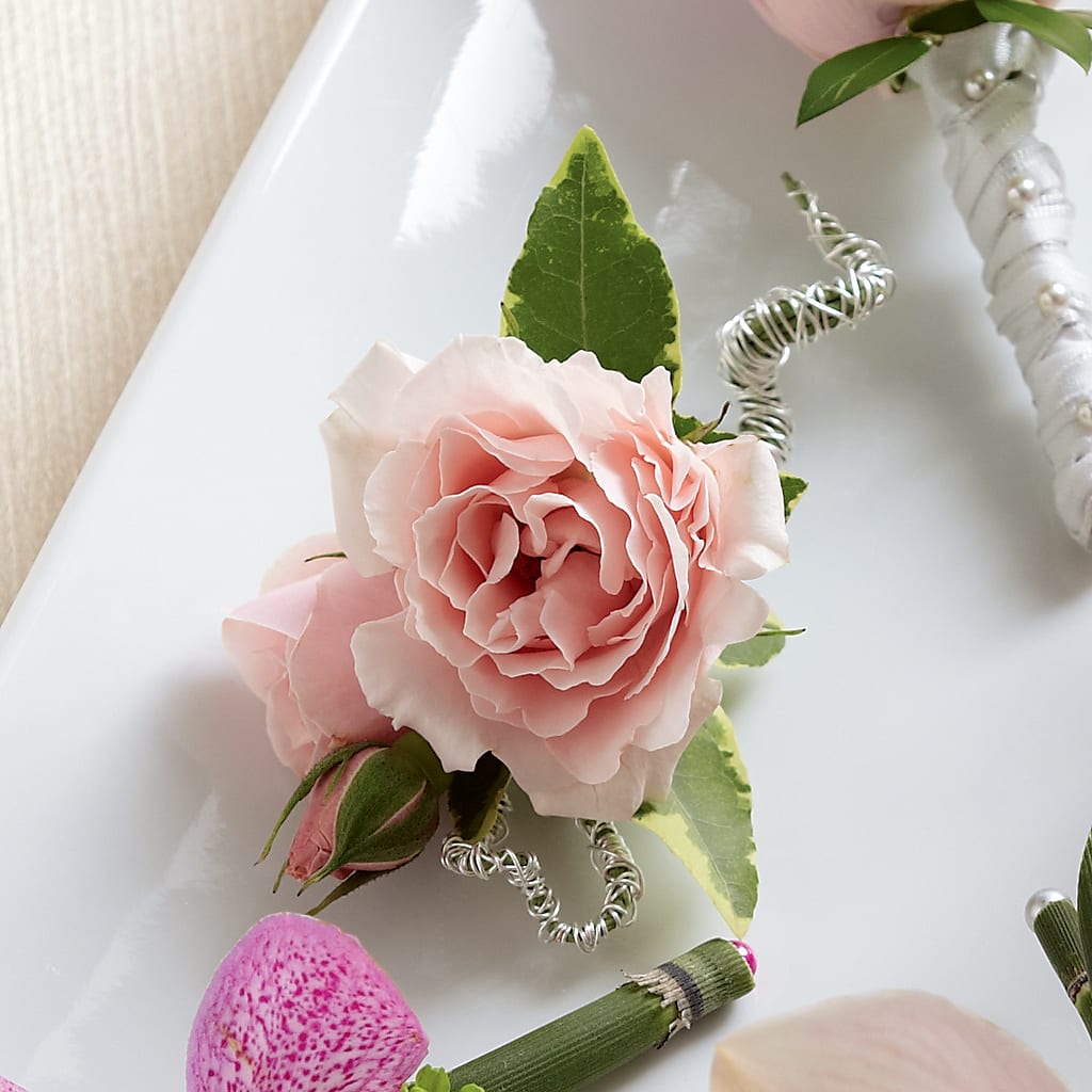 Pink Spray Rose Boutonniere –  Loose Leaf Florist, Austin TX