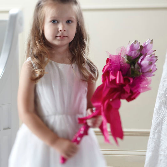 Sparkle Pink Flower Girl Bouquet –  Loose Leaf Florist, Austin TX